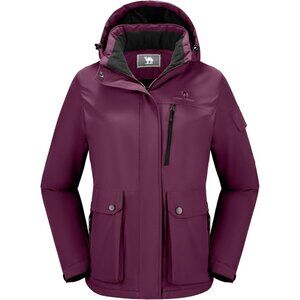 Stylish Women's Purple Ski Jacket - Warm, Waterproof, and Windproof for Winter